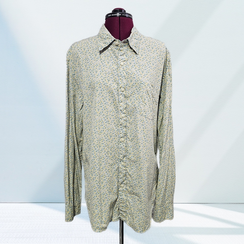 J. Crew Men's Light Tan Patterned Button Down Shirt